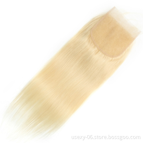 Wholesale Price Straight Body Deep Wave Blonde 613 Virgin Hair Ear To Ear 13x4 Lace Frontal Closure